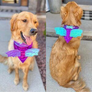 Hyde & EEK! Boutique | Purple Dragon Dog Collar Slide Bandana | Size One Size